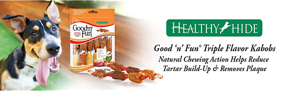 Good'N'Fun Triple Flavored Rawhide Kabobs for Dogs 1 good n fun-featured
